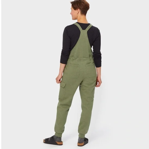 Duluth Trading Co Women's Souped-Up Sweats with Storm Cotton Olive Overalls - Picture 4 of 5
